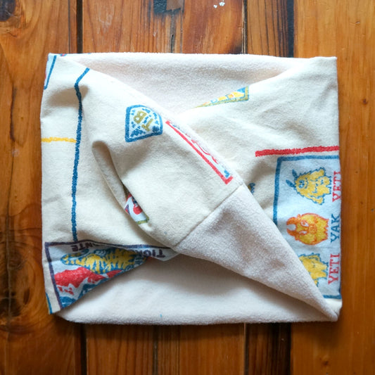 ネパール柄ねじりフリース スヌード ツイスト ネックウォーマー